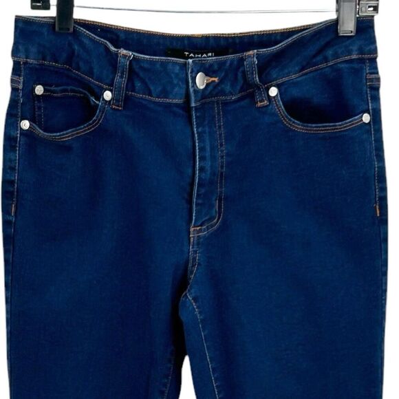 Tahari Kelly Mid-Rise Skinny Women Jeans Size 10/30 Dark Wash - Picture 2 of 13